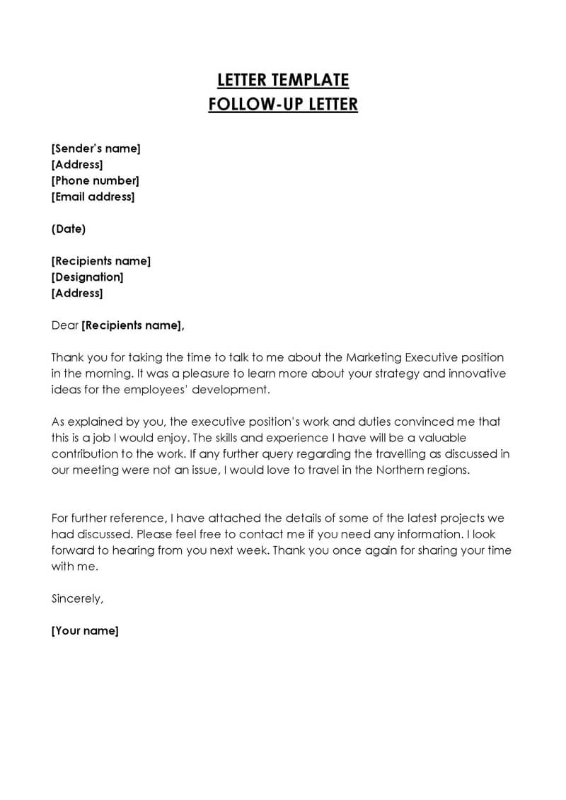 sample follow-up letter for approval