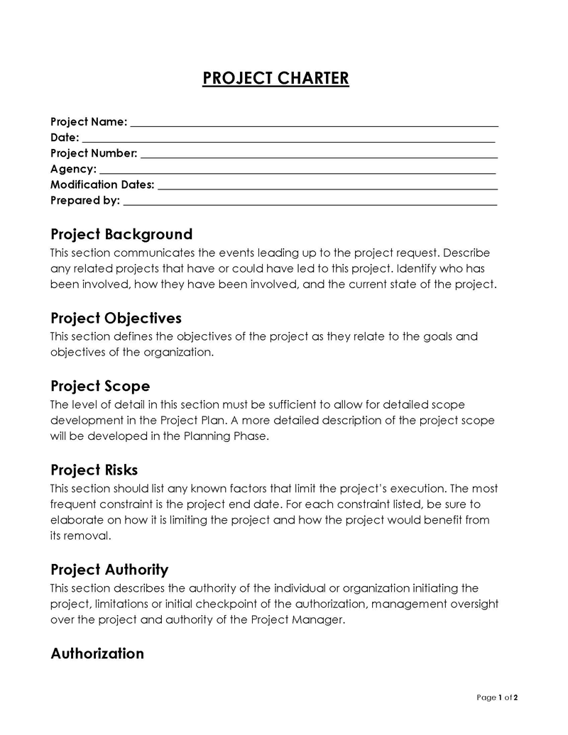 project charter template docx