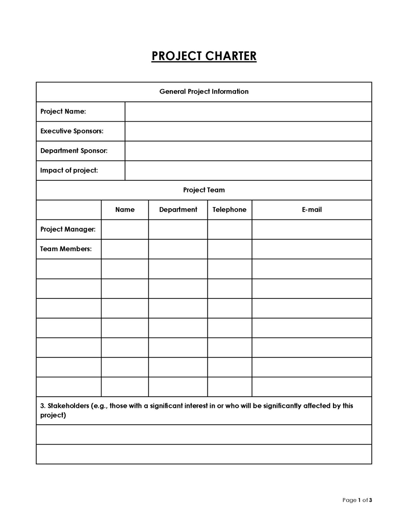 project charter template free download