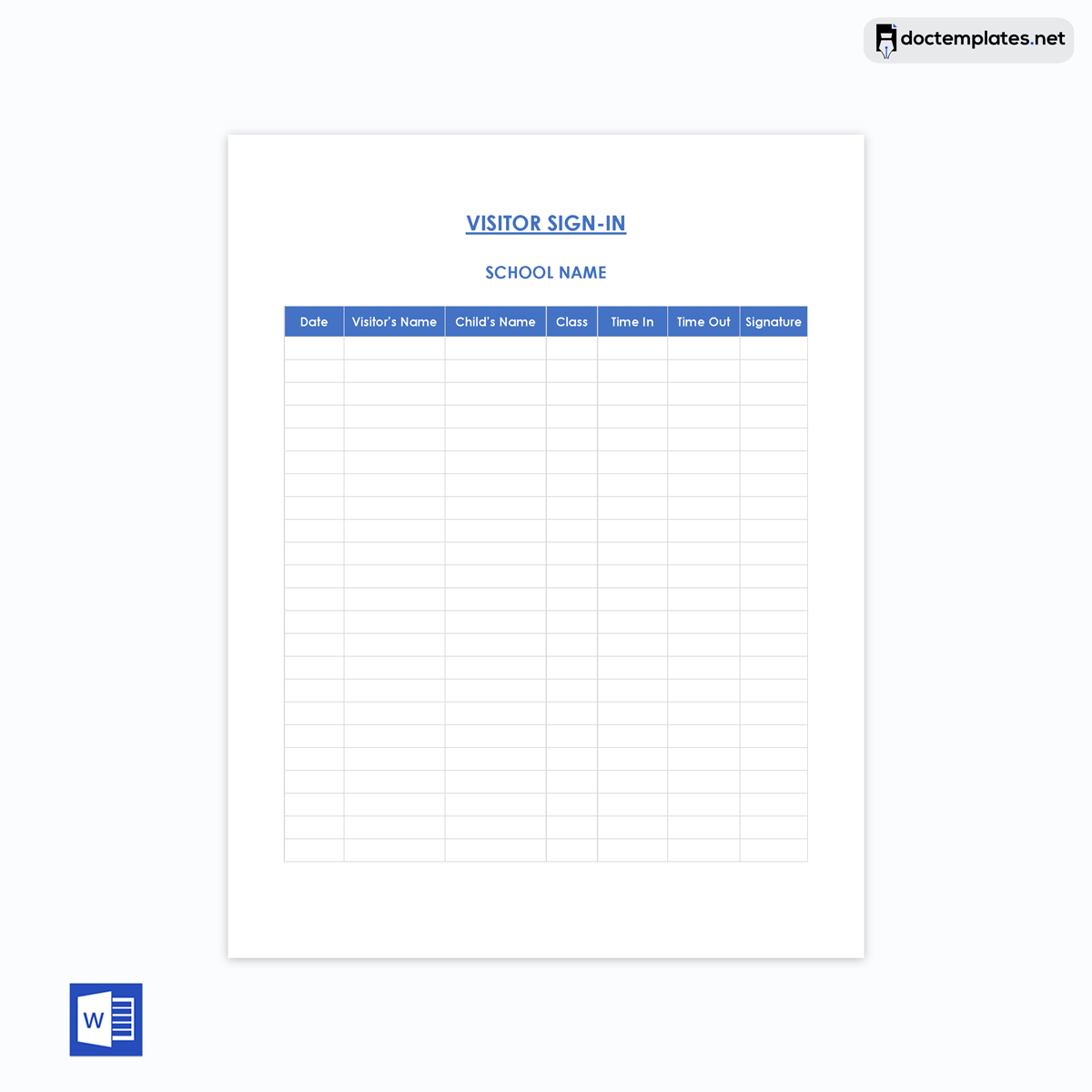 sign in sheet template word free