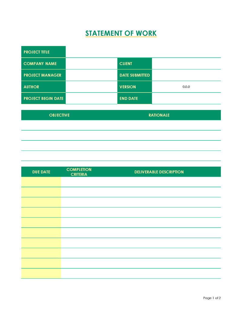 statement of work template doc