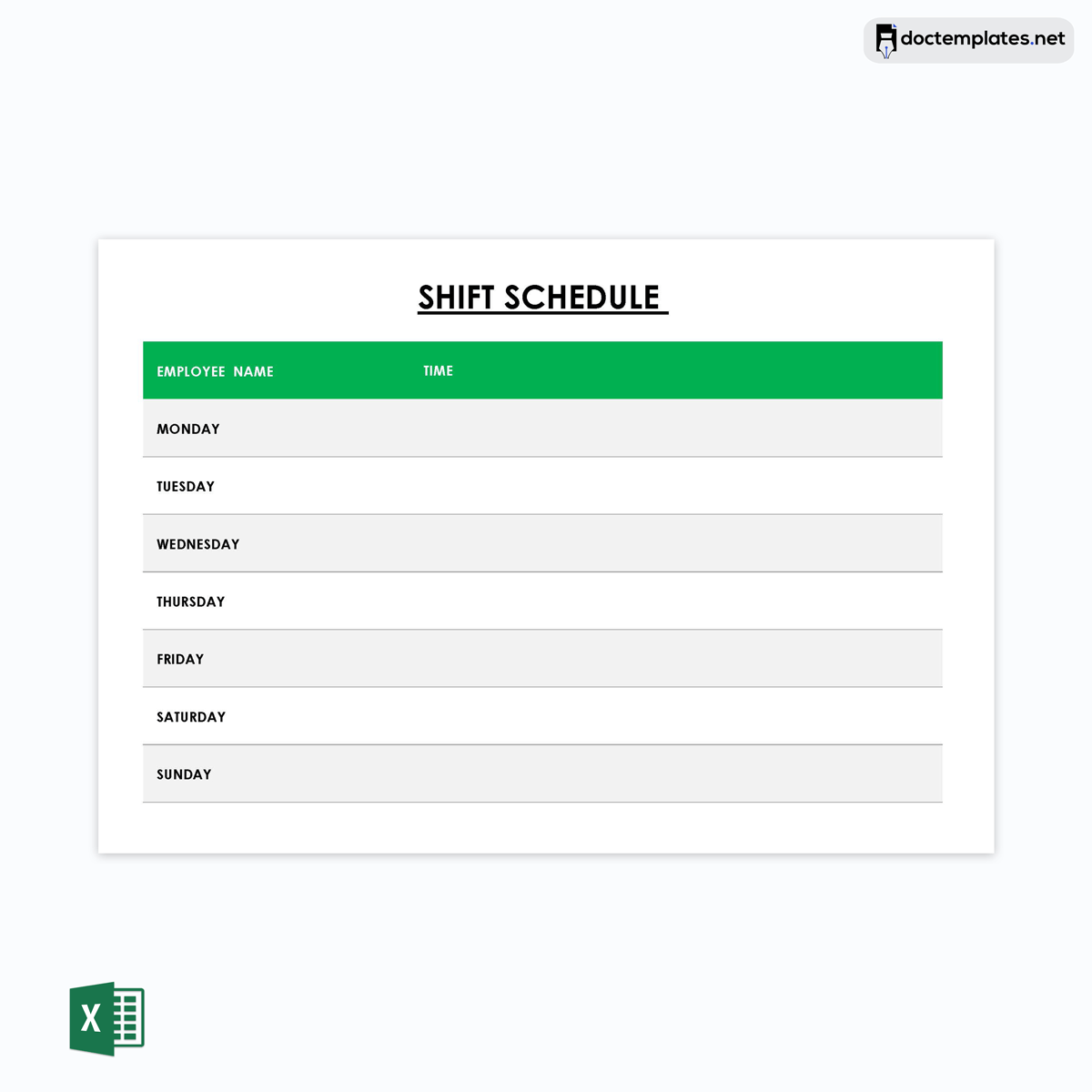  employee shift schedule excel template download