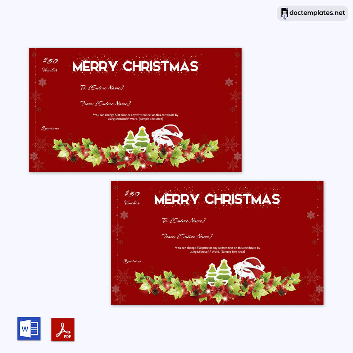 Image of Free Christmas gift certificate template Free Christmas gift certificate template 02