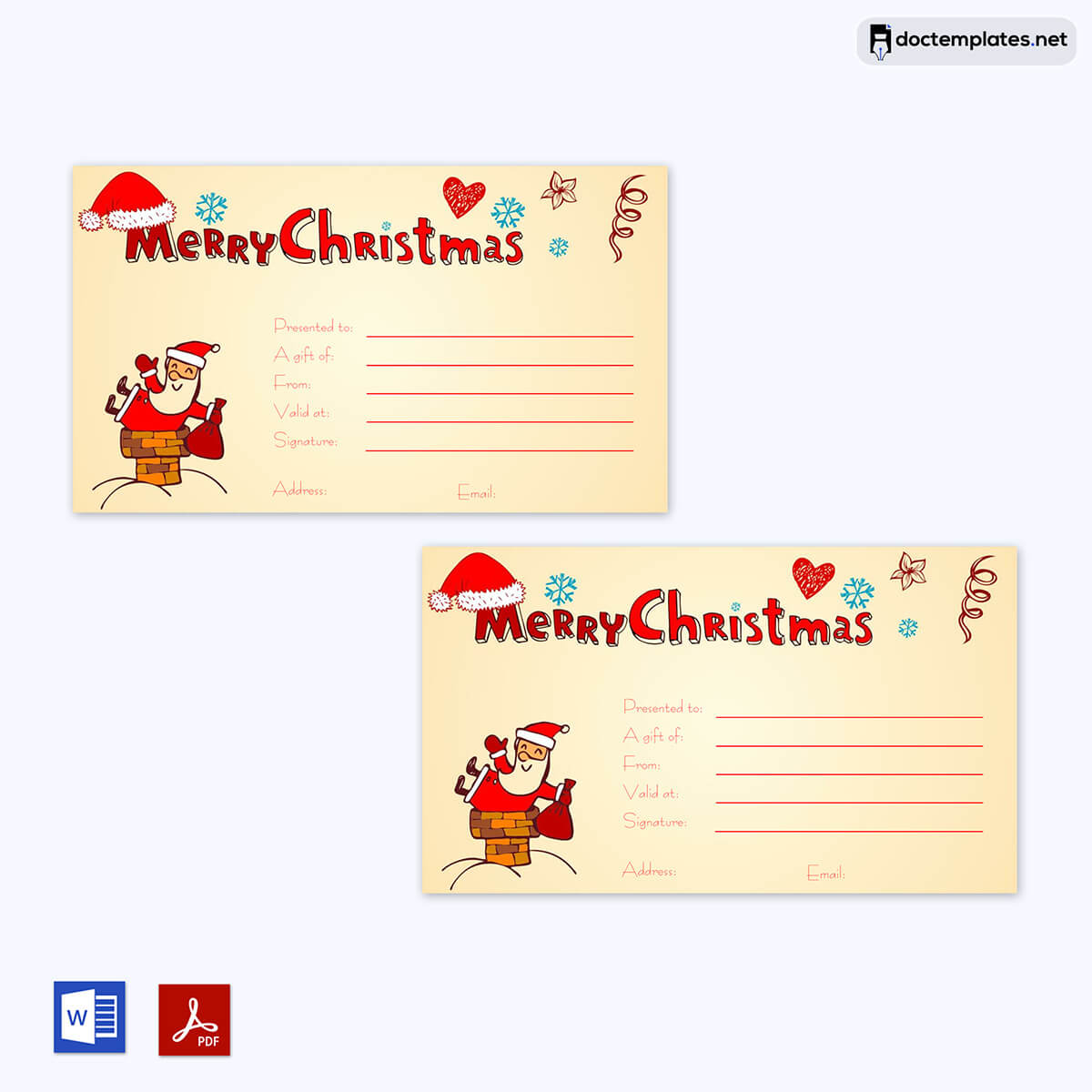 Image of Free Christmas gift certificate template Free Christmas gift certificate template 01