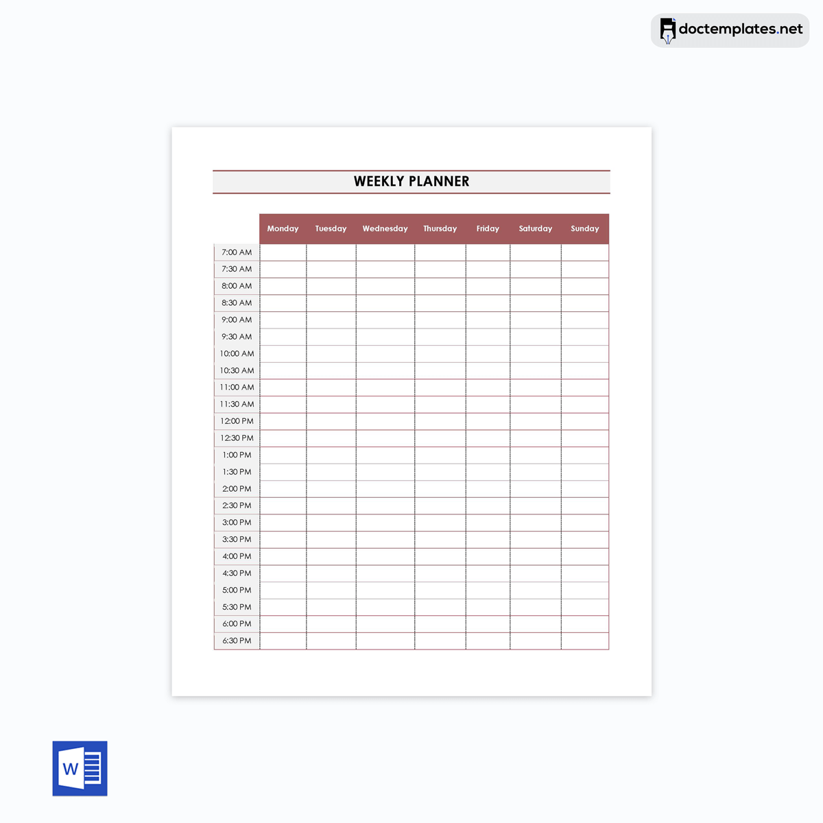 daily planner template free download