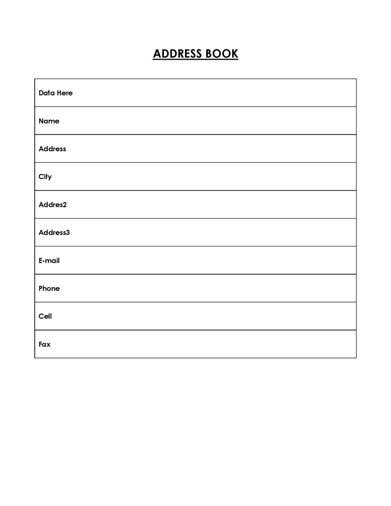 phone book template pdf