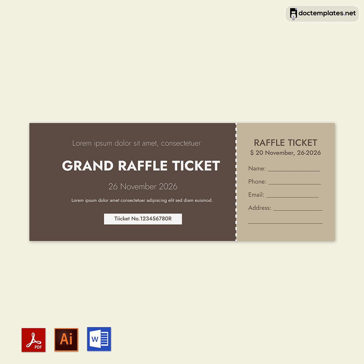 
free raffle ticket template word