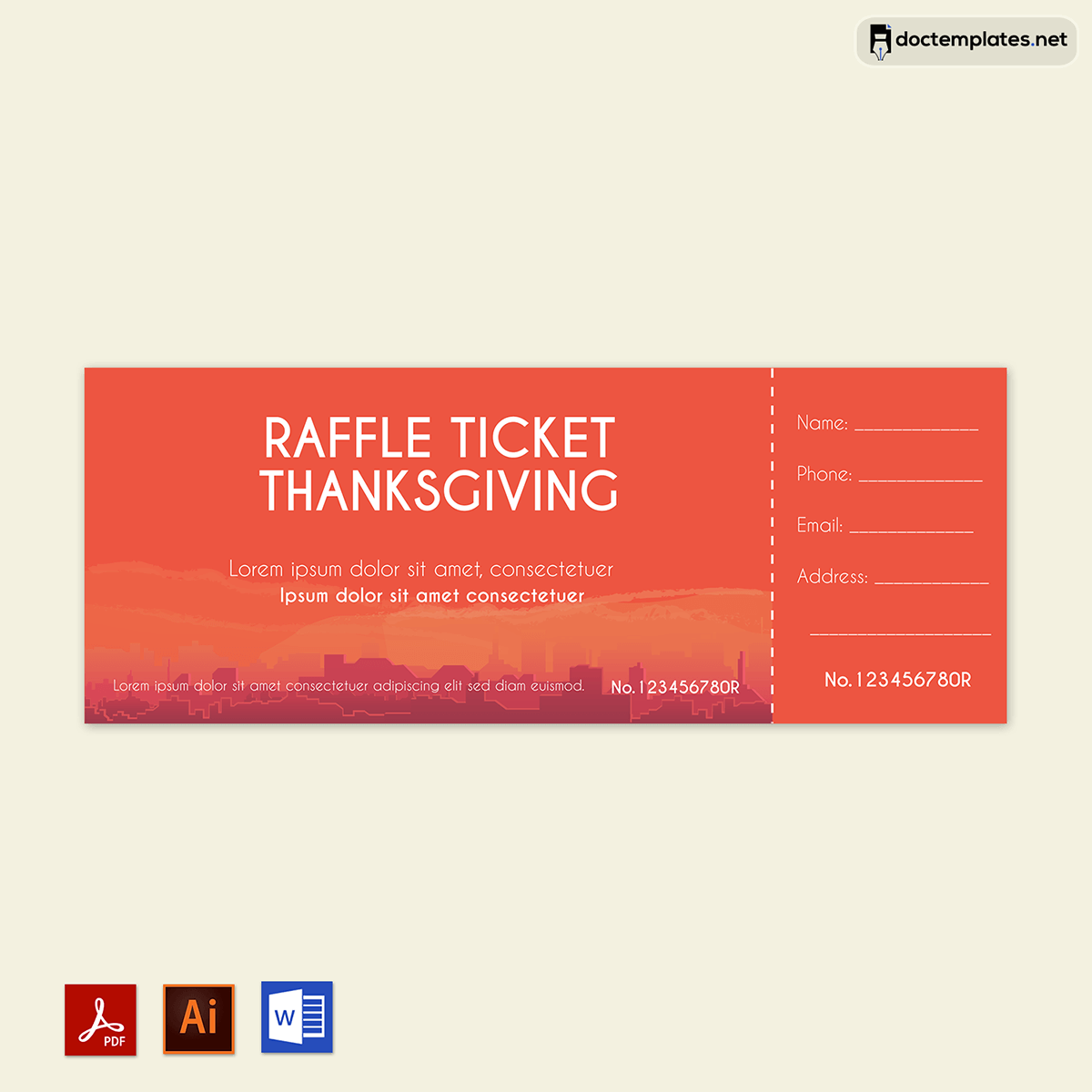 
numbered raffle ticket template free