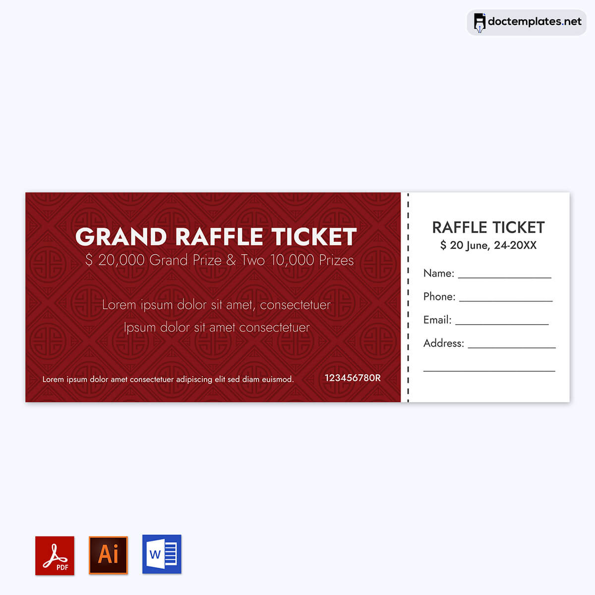 Image of Printable raffle ticket template
Printable raffle ticket template
