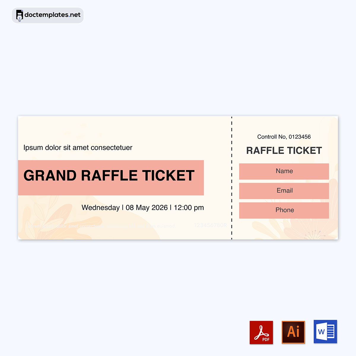 Image of Simple raffle ticket template
Simple raffle ticket template
