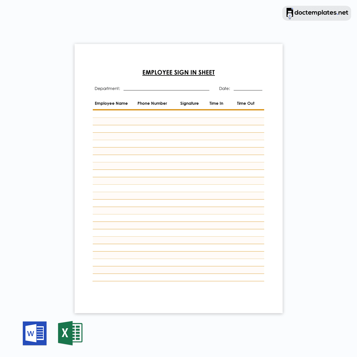 Sign in sheet template
