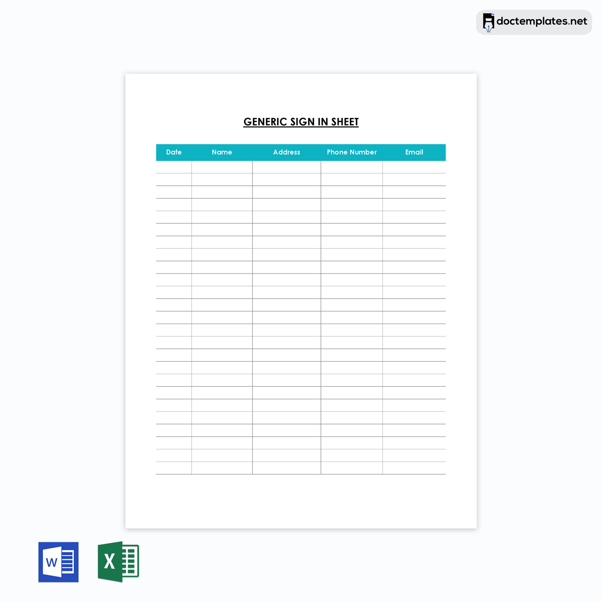 Sign in sheet template