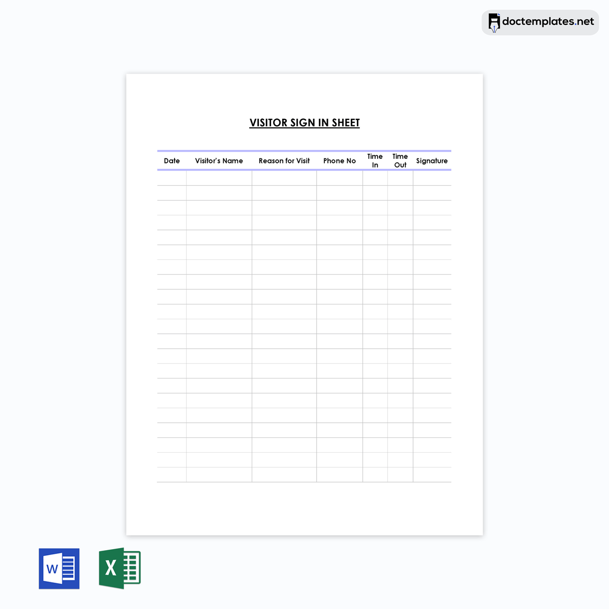 Sign-in sheet template Word