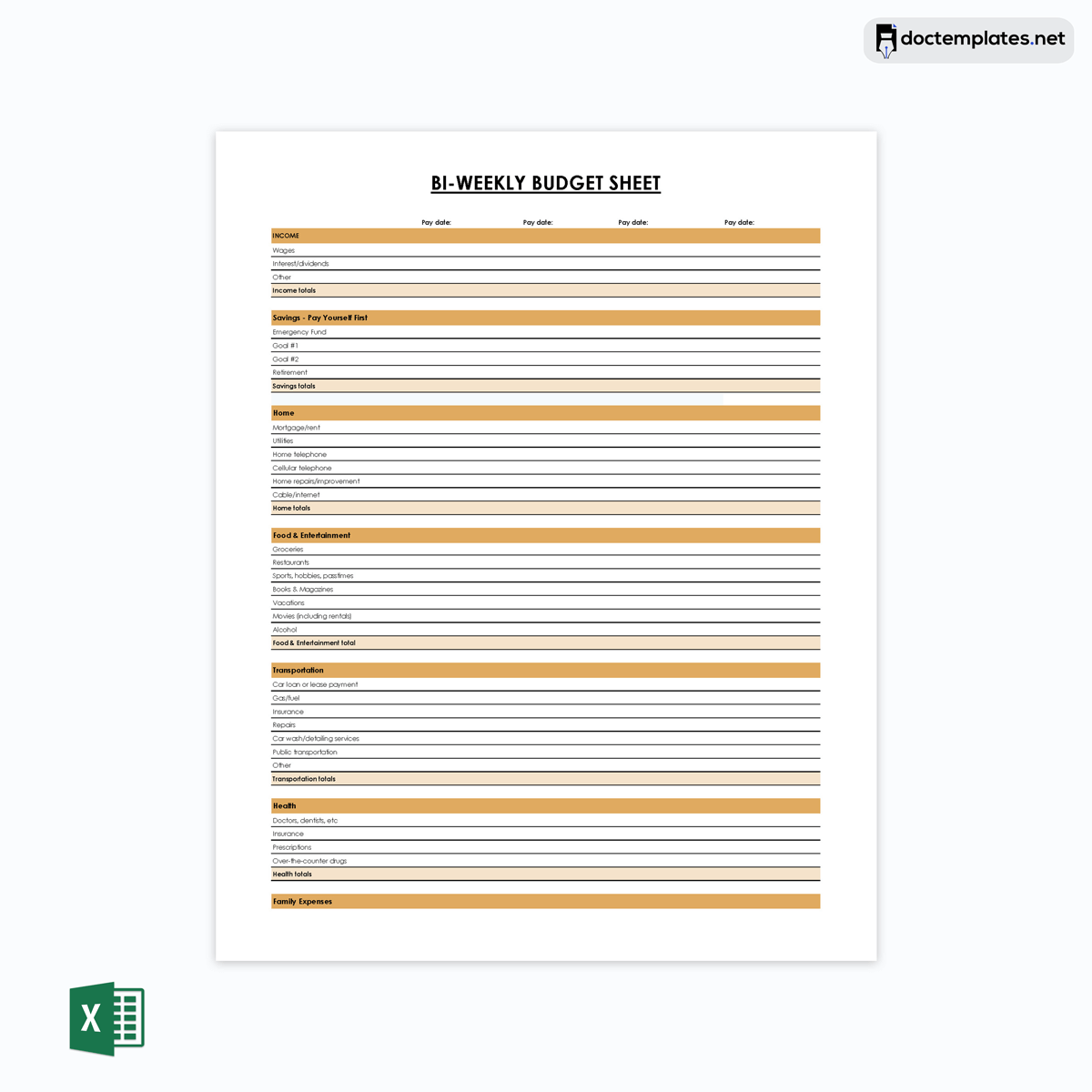 Bi weekly timesheet template Word 