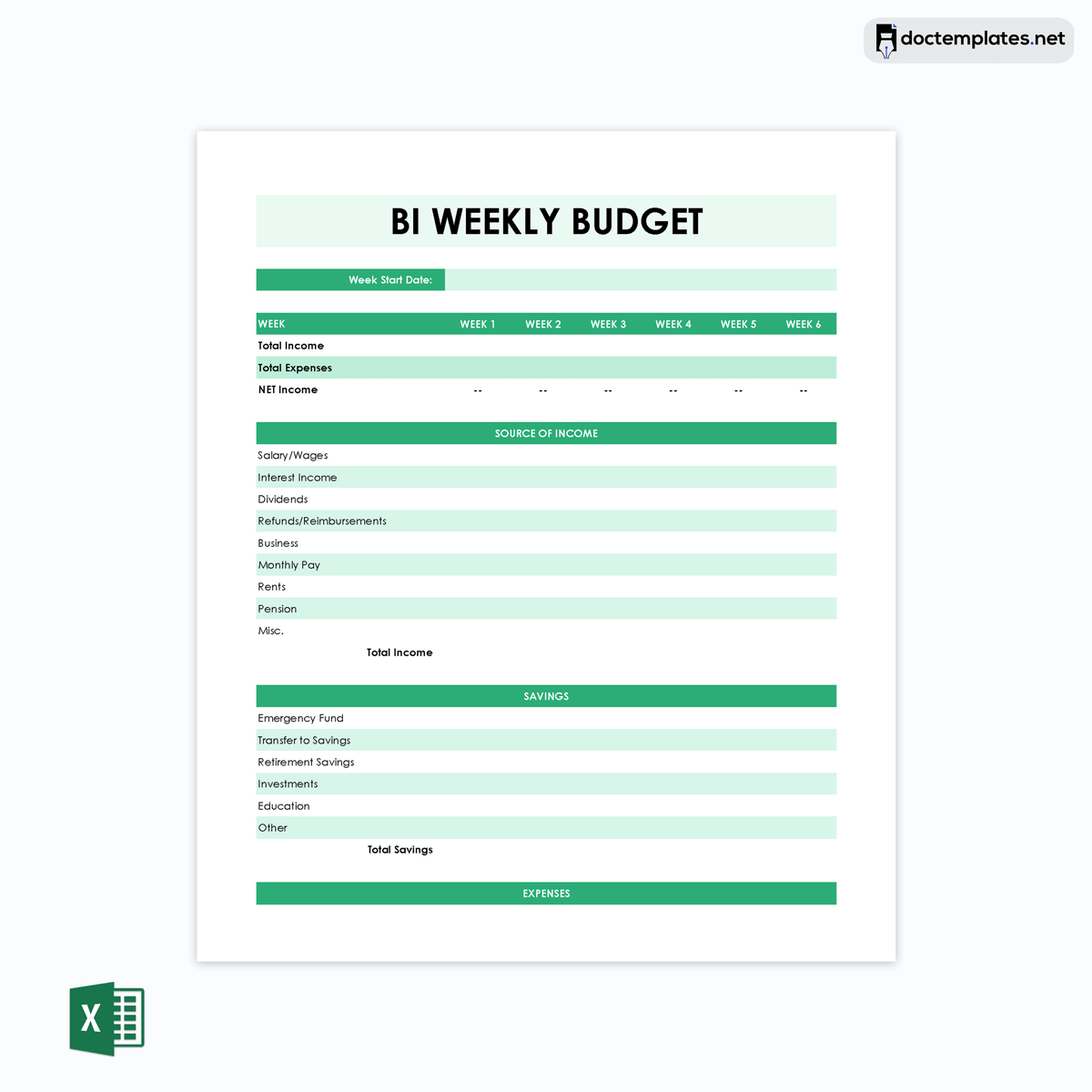 
bi weekly budget template free