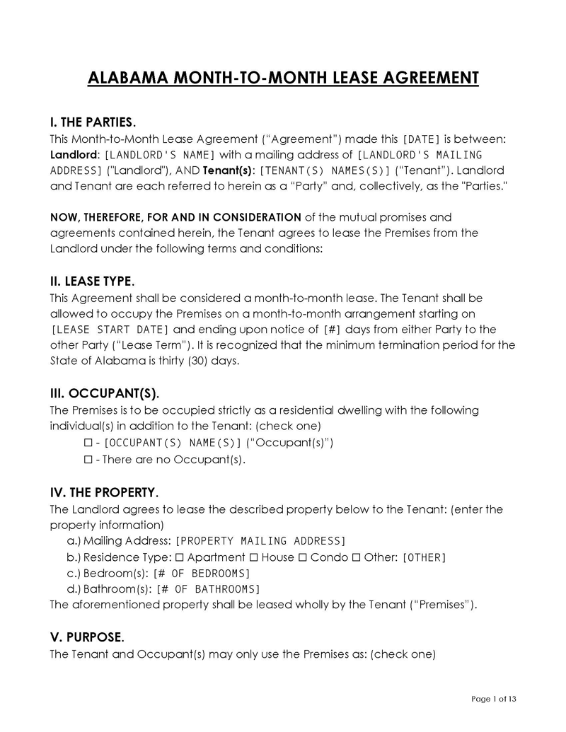 Alabama Month to Month LA Alabama Month to Month LA