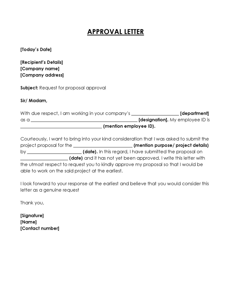  approval letter sample for request