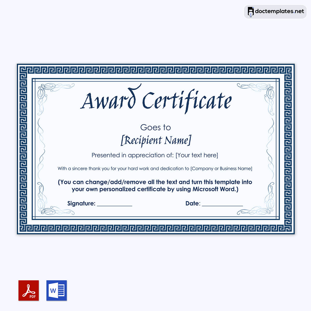 
free editable certificate template
