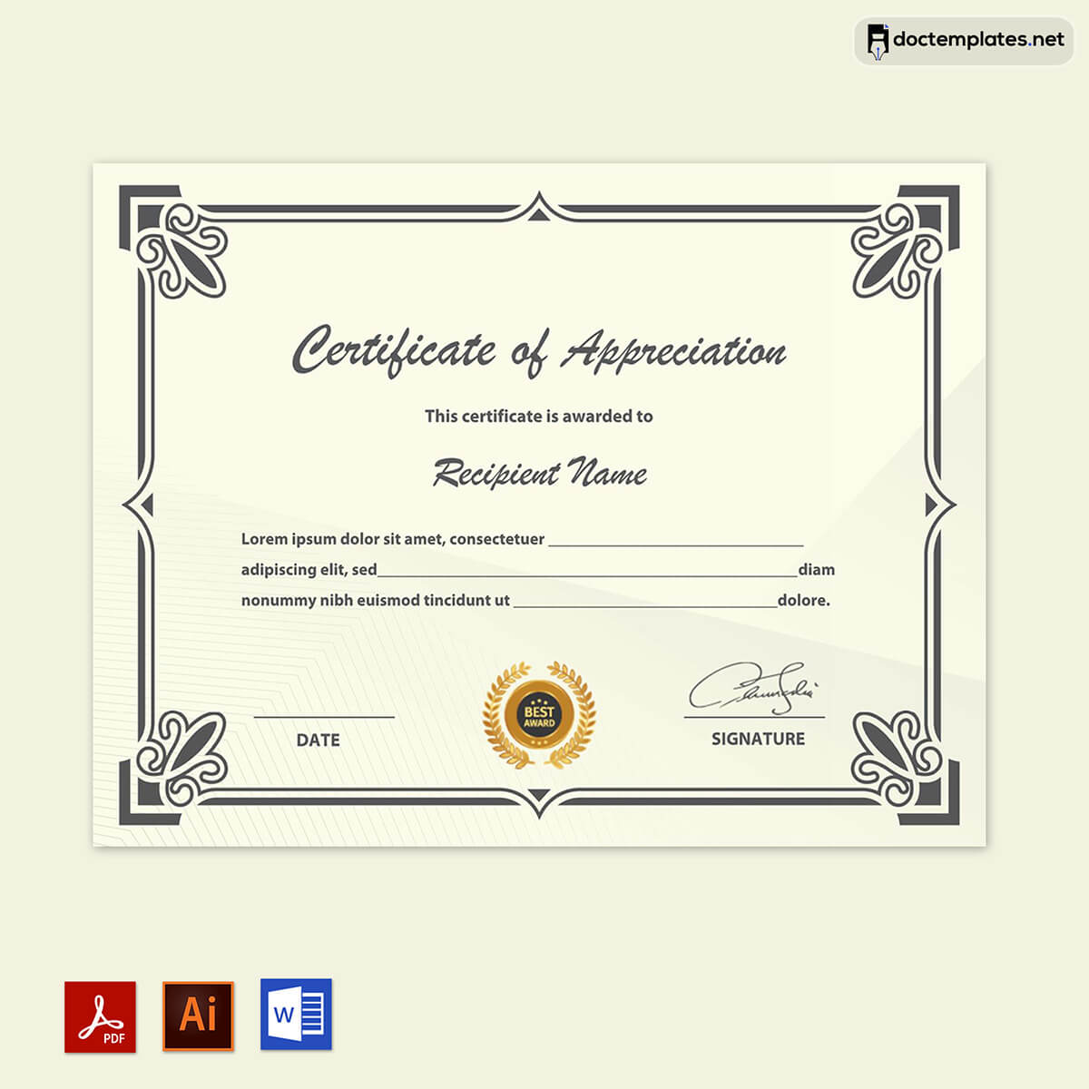 Image of Appreciation certificate for employees
Appreciation certificate for employees
