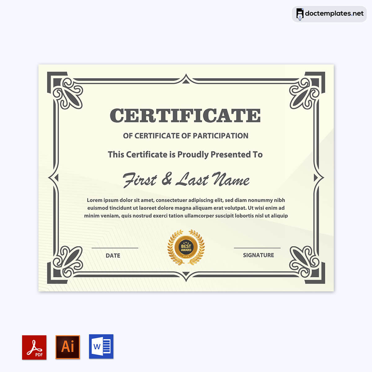 participation certificate online