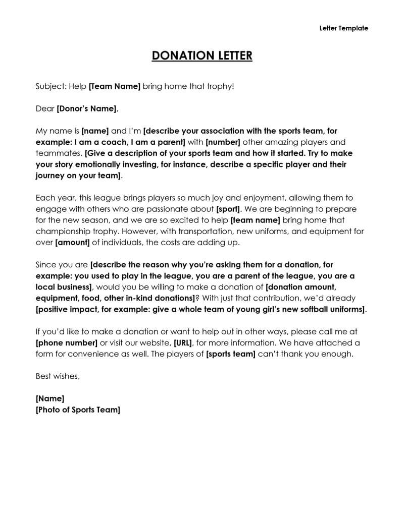 Donation Letter 12 Donation letter for school