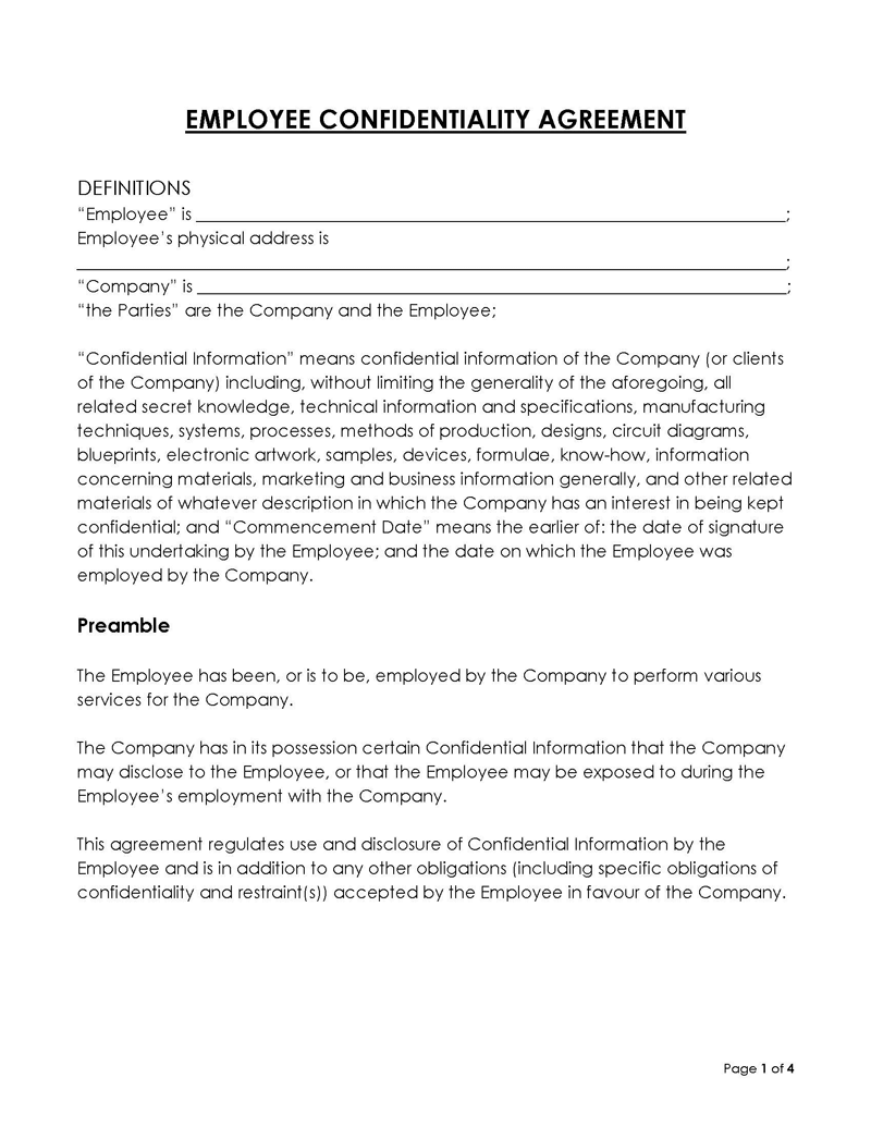 Employee Confidentiality Agreement 06 confidentiality agreement for accounting employees