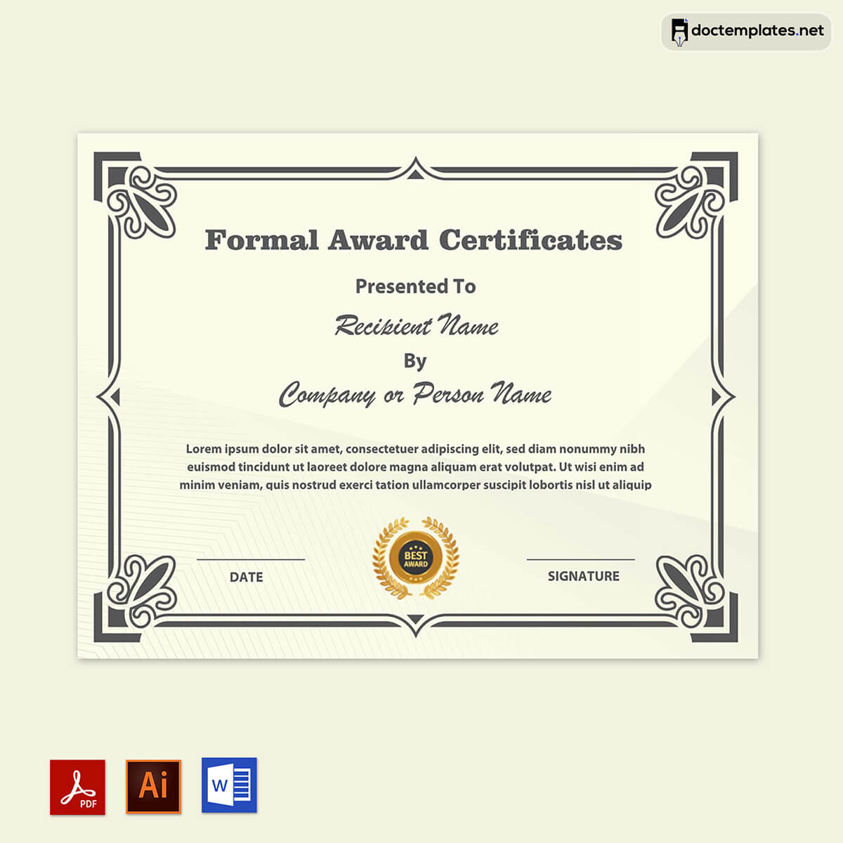 free certificate templates for word