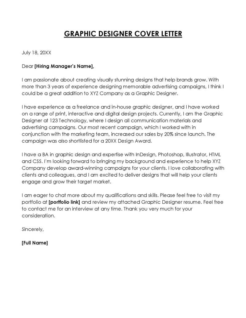 
graphic designer cover letter jobhero