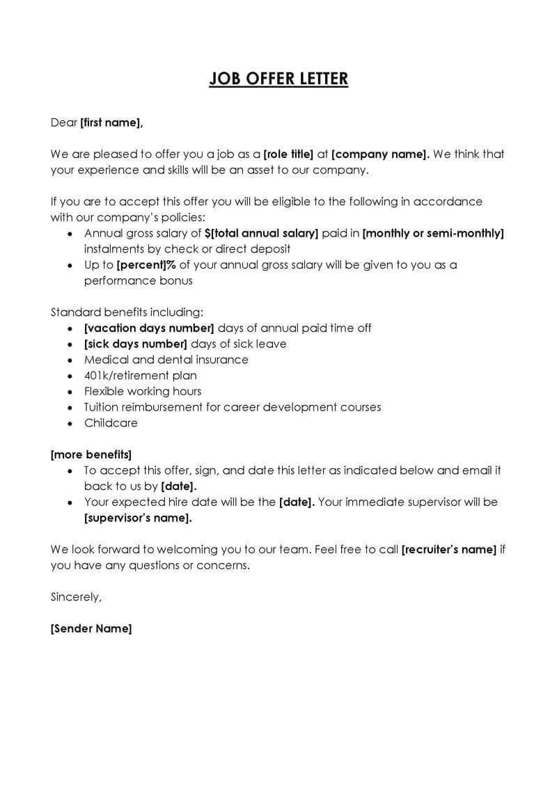 
job offer email