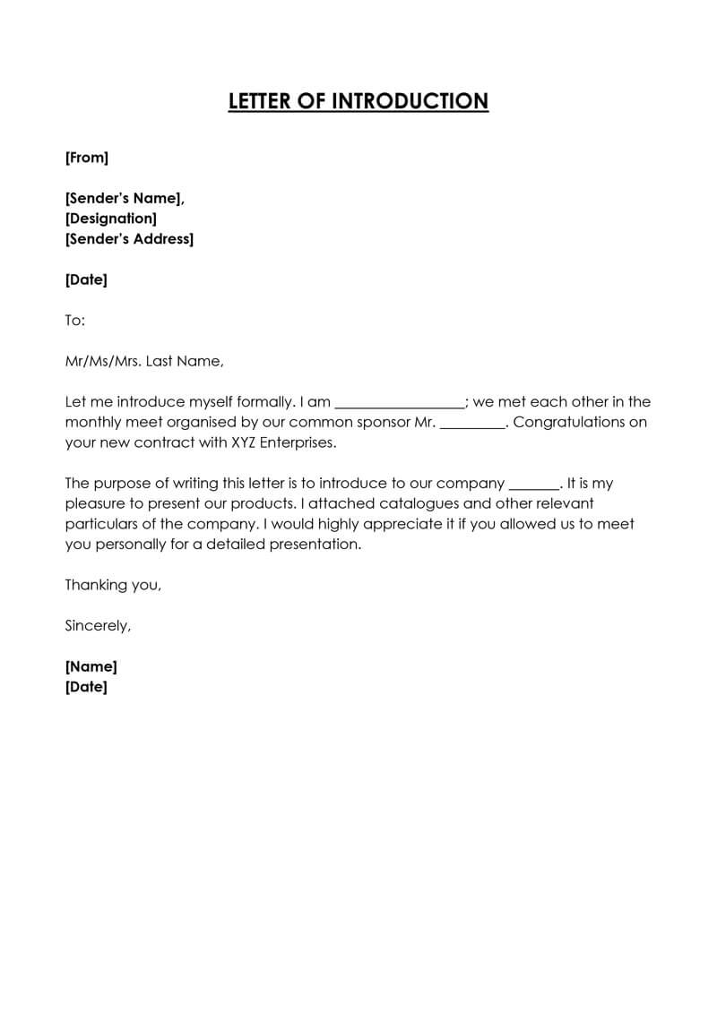 Self introduction letter for job PDF 