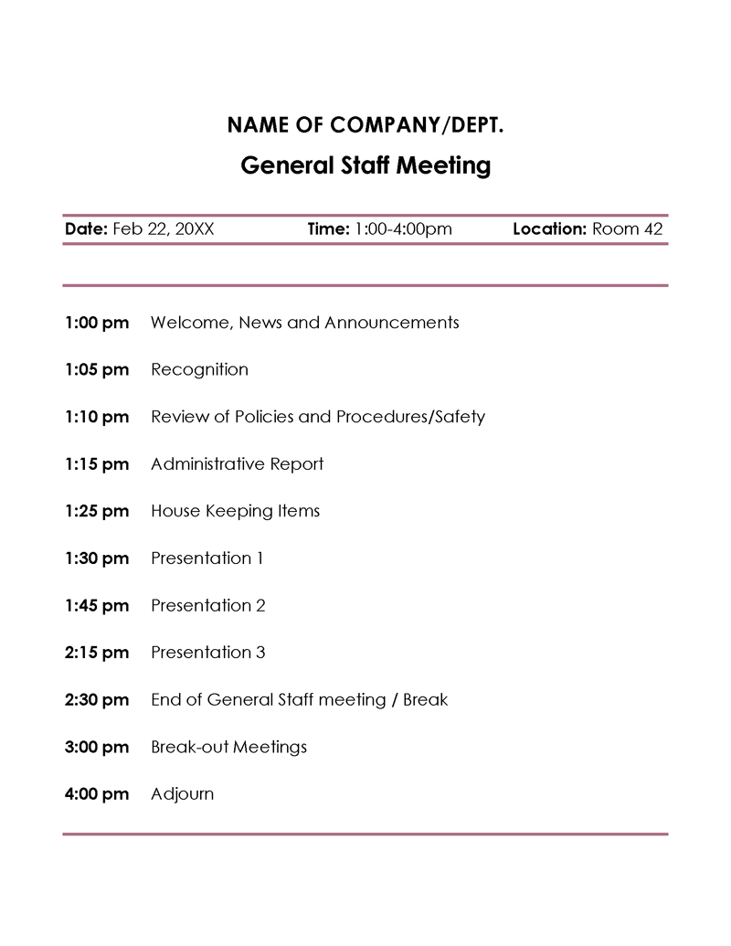 Meeting Agenda 3kp9z1t 10 22 14 Sample meeting agenda