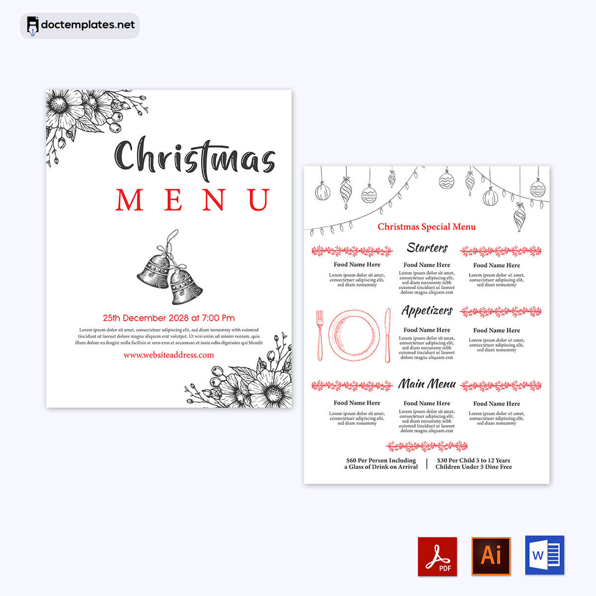 christmas lunch template