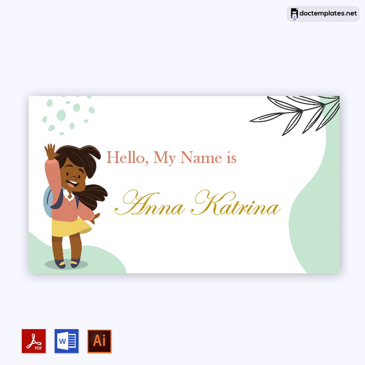 Image of School Name Tag Template free printable Word
School Name Tag Template free printable Word