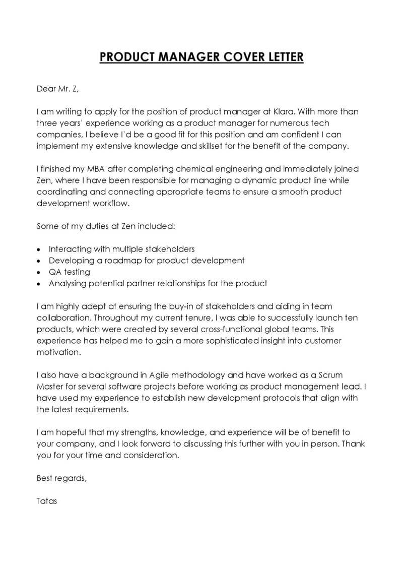 
product manager cover letter medium