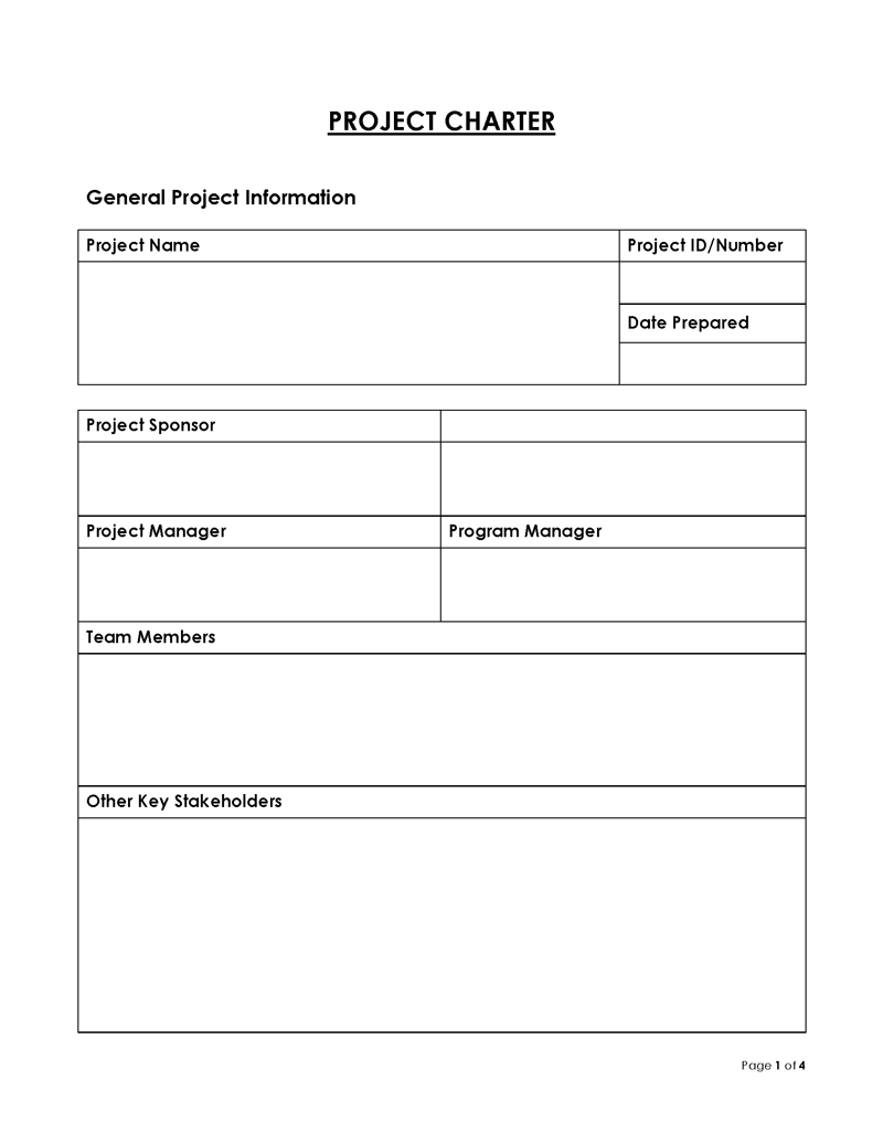  project charter template word