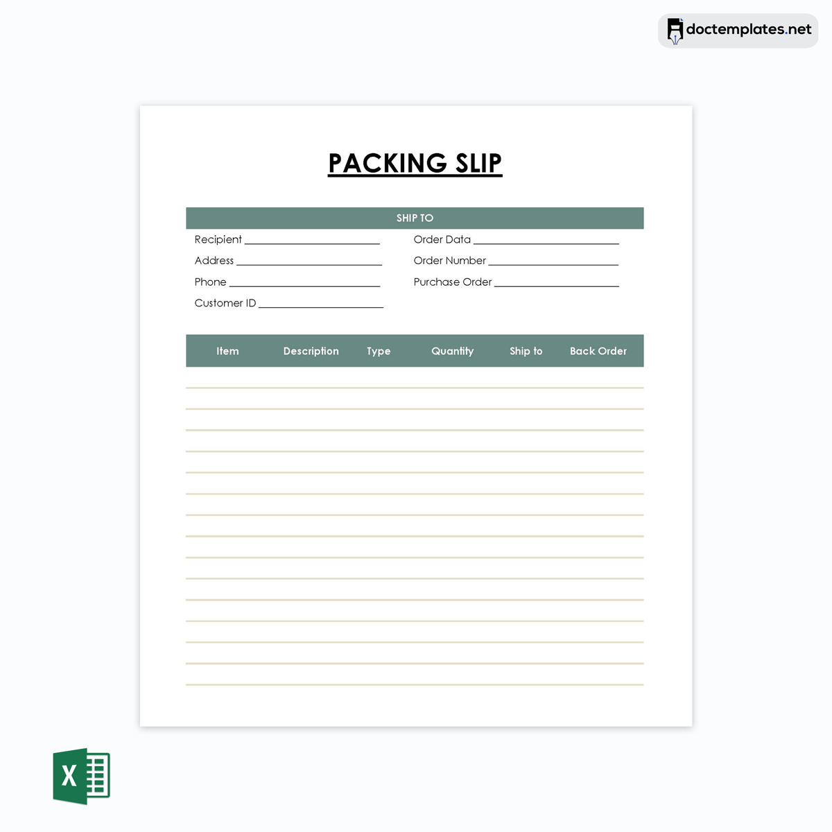 packing list document