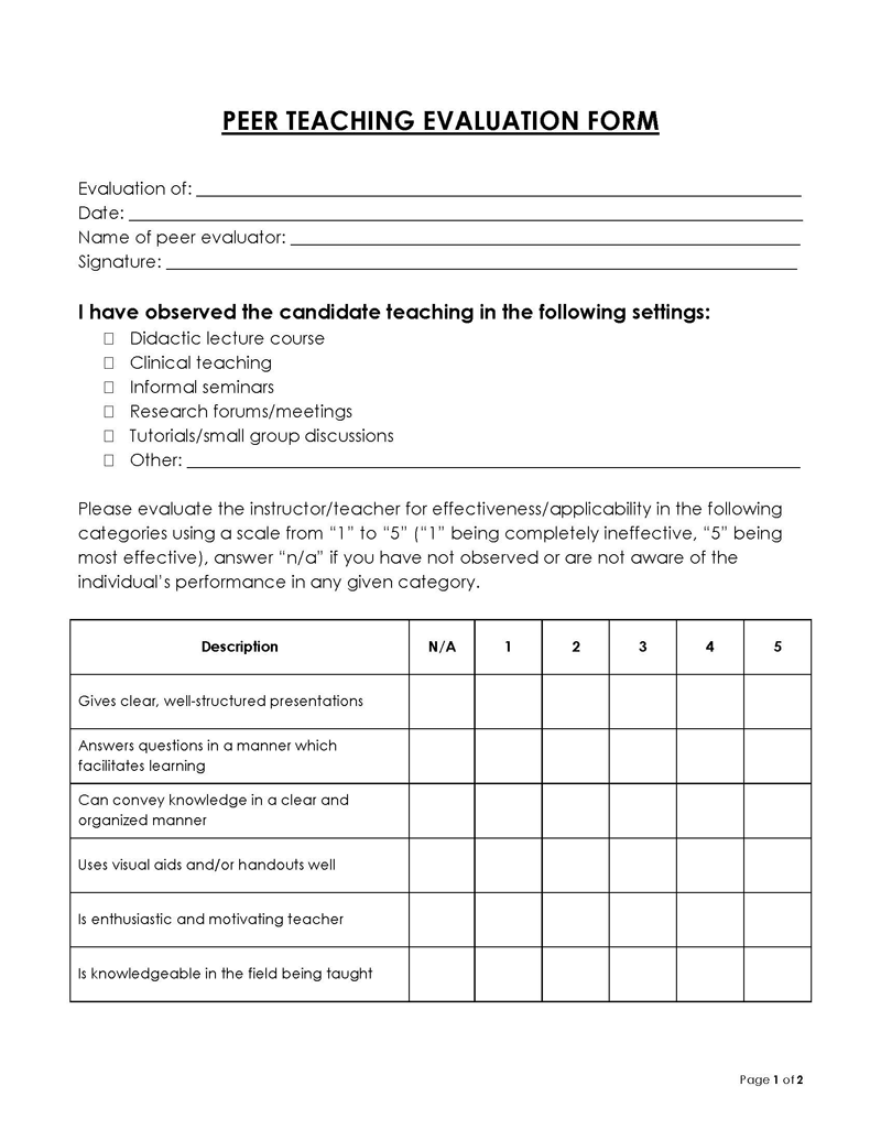 
teacher evaluation form for online teaching