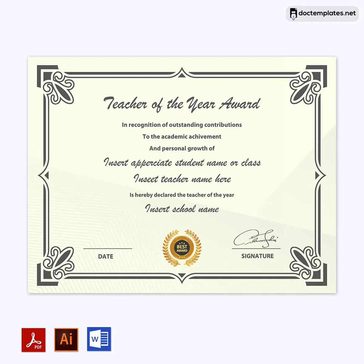 40+ Free Printable Award Certificate Templates (Word | PDF)