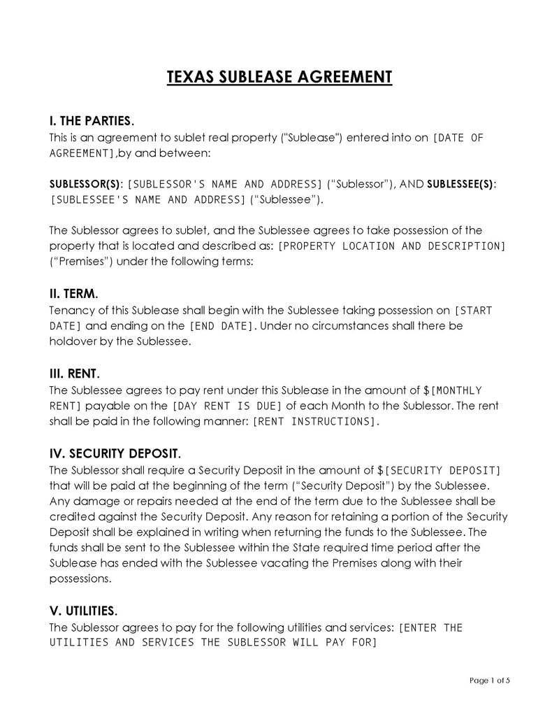 Free Sublease Agreement Templates (Word, PDF)