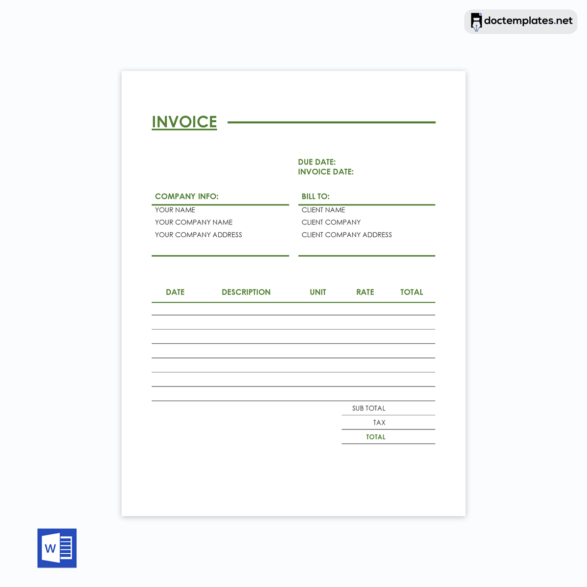 
commercial invoice for export