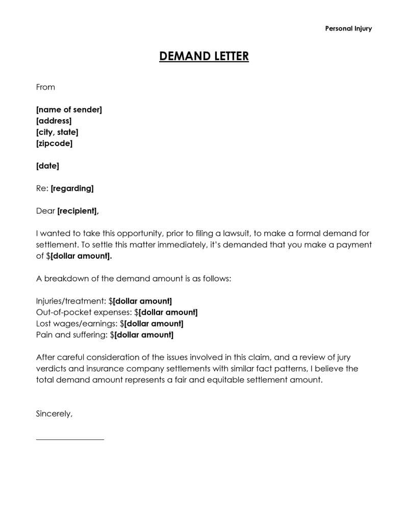 Personal Injury Demand Letter 
