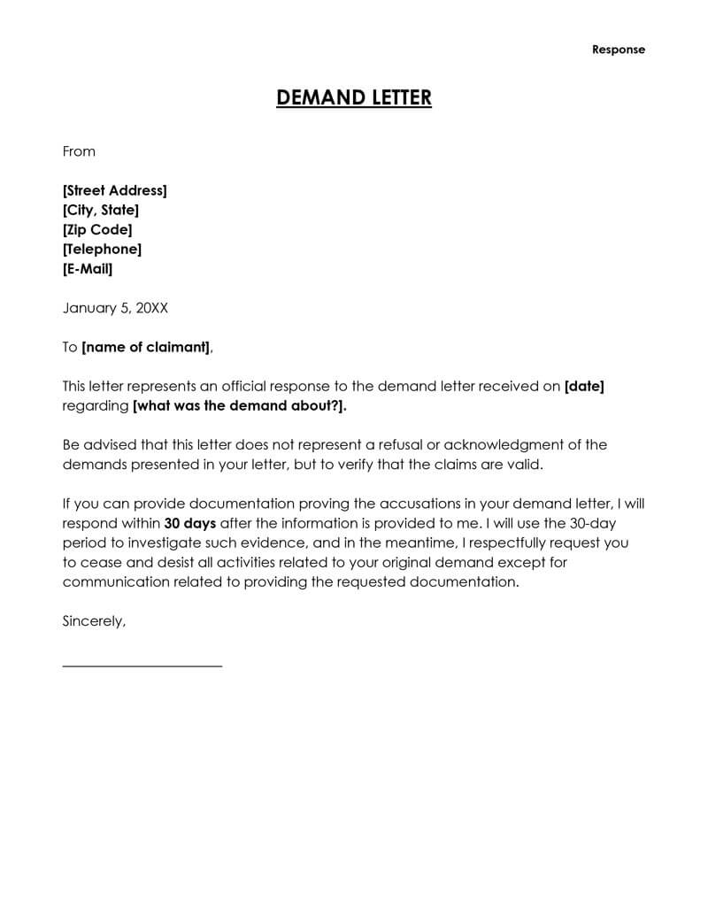 Response To Demand Letter 