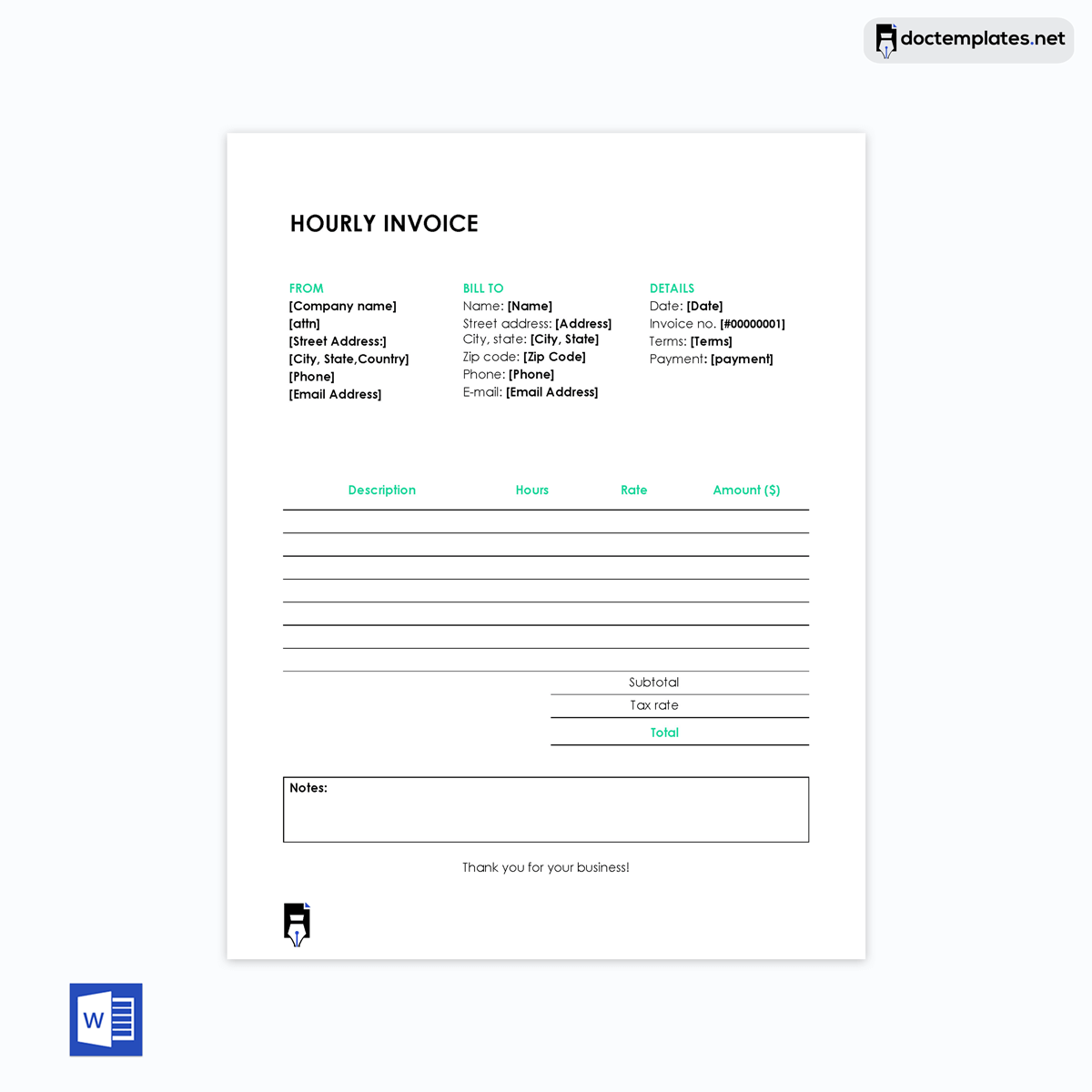  hourly invoice template word-10