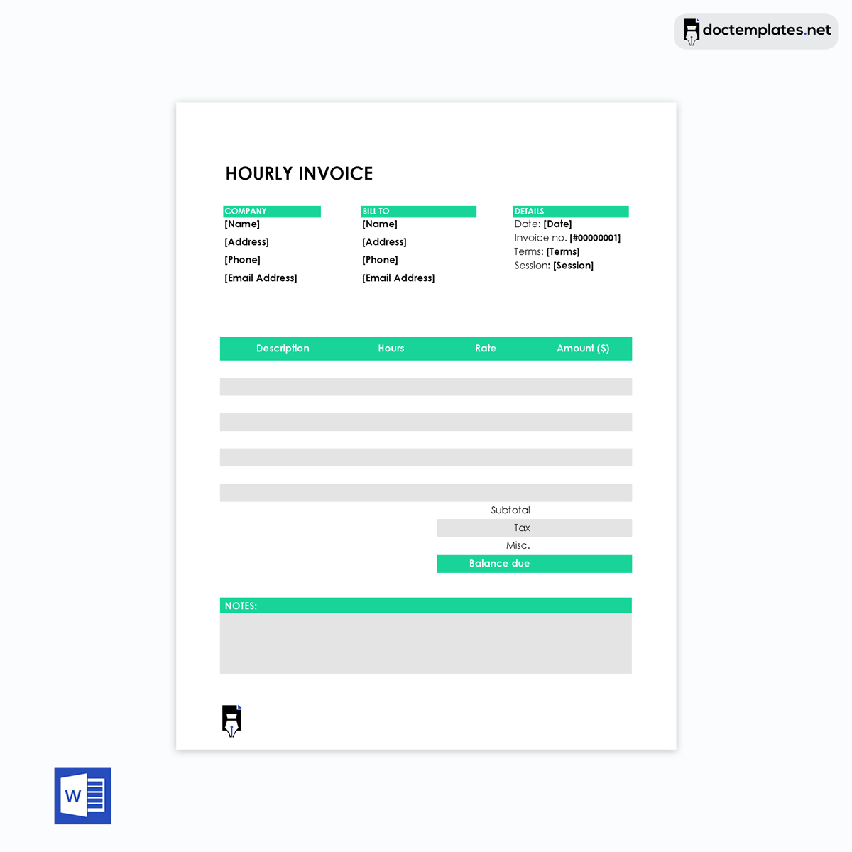 Hourly invoice template -12