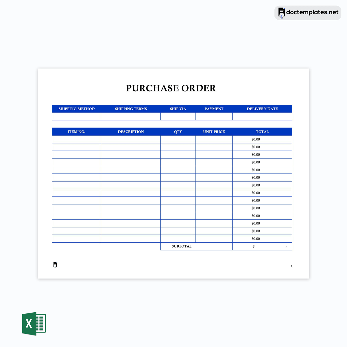 Purchase Order excel