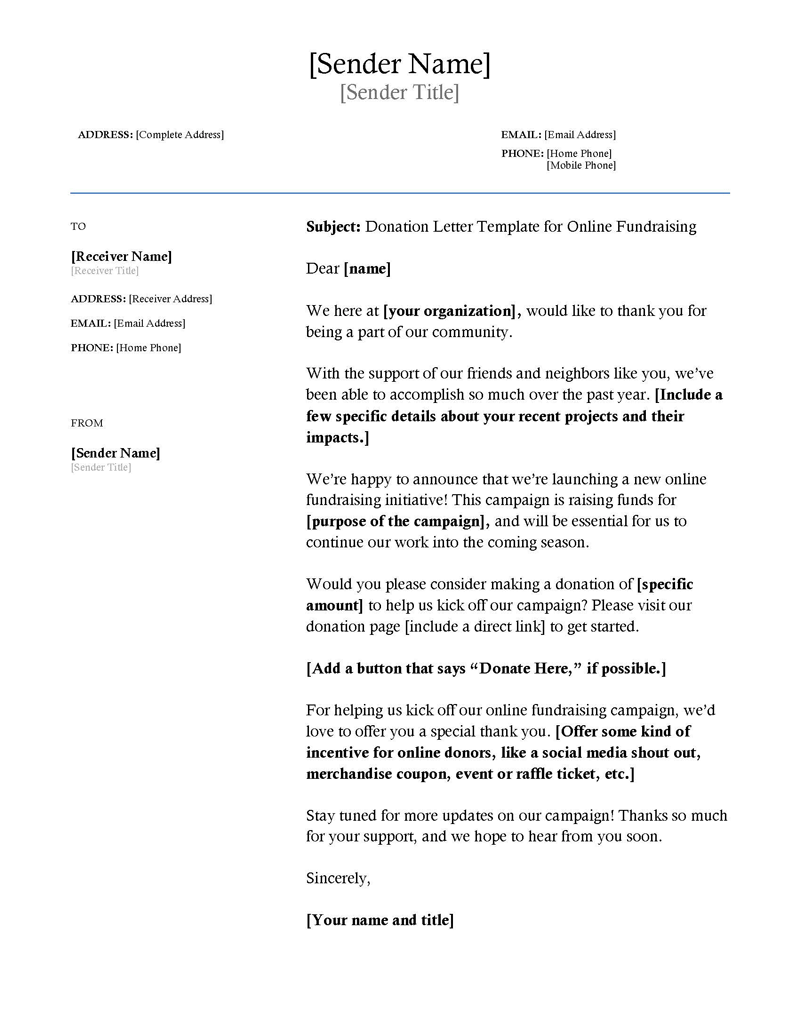 Donation Request Letter 09 Donation Request Letter 9