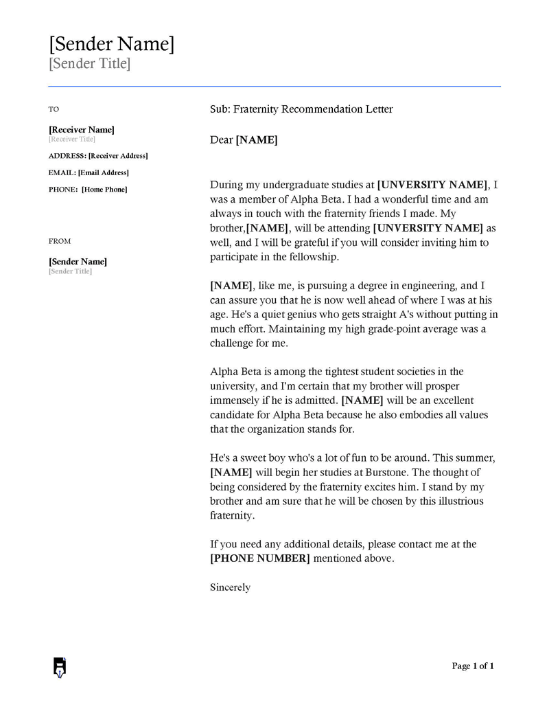 Fraternity Recommendation Letter word 05