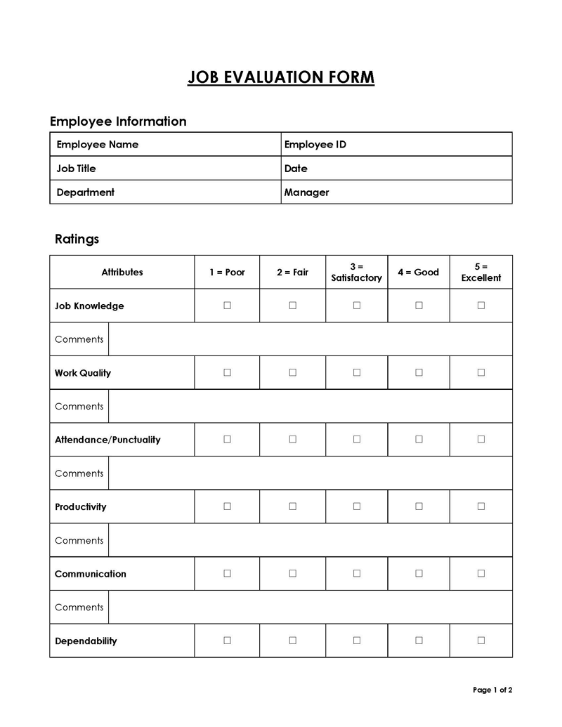 free employee performance review template excel