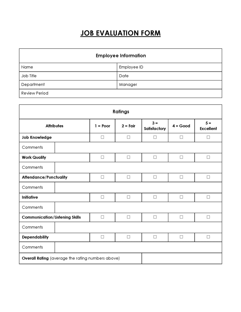 free employee performance review template excel