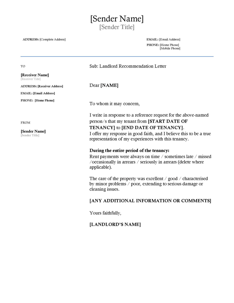 Landlord Recommendation Letter word 05